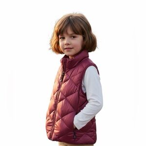 Rei Girls vest XXS (4-5)  pink color with embroidered flowers, good condition